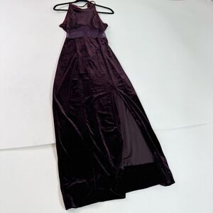 Vintage Blondie and Me Maxi Dress Womens 6 Purple Velvet Whimsigoth Vampy Slit